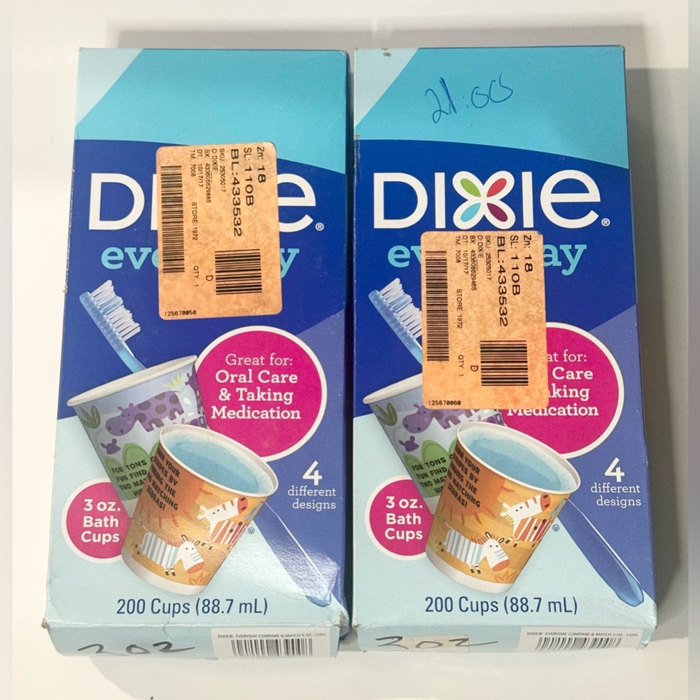 Dixie 3 oz Bath Cups Disposable Paper SEALED Animal Print 2 Boxes Of 400 Total